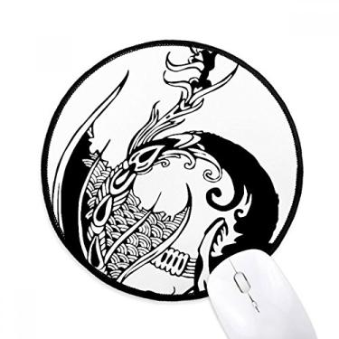 Imagem de Mouse pad tradicional chinês Dragon Painting tapete redondo para escritório para computador