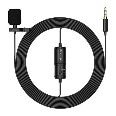 Imagem de Mirfak MC1 Microfone de Lapela com Conector de 3.5mm Redução de Ruído Automática Áudio Qualidade de Estúdio Comprimento do Cabo de Até 6 metros para Smartphone Câmera/No Brasil-TOPSHOP