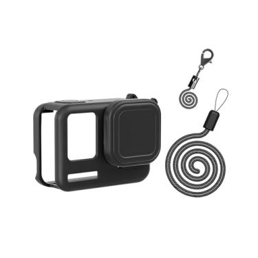 Imagem de Capa protetora de silicone compatível com capa de lente Insta360 Ace Pro com cordão, compatível com acessórios de câmera Insta360 Ace Pro