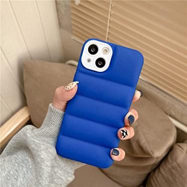 Imagem de Luxo Matte The Puffer Case Para iPhone 11 12 13 14 Pro XS Max X XR Plus Down Jacket Mobile Phone Shell Soft TPU Silicone, Azul, Para iPhone X XS