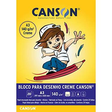 Imagem de Bloco Desenho Creme A3 140g/m², Canson, 66667073, Creme, 20 Folhas