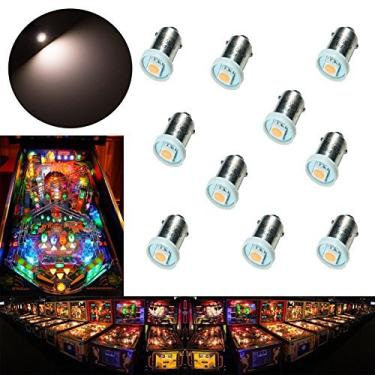 Imagem de PA Lâmpada de LED 10 pçs #1893 #44 #47 #756 #1847 BA9S 1SMD LED baioneta pinball máquina lâmpada branca quente 2700K-6,3V