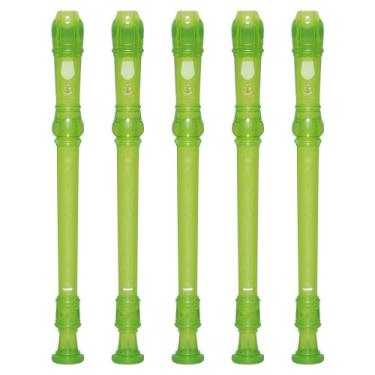 Imagem de Kit 5 Flautas Doce Soprano Barroca Em C YRS-20B Verde