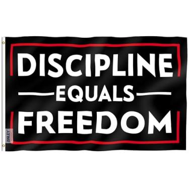 Imagem de Anley Fly Breeze 3x5 Foot Discipline Equals Freedom Flag - Cabeçalho de lona e costura dupla - Fitness Inspirador Motivacional para dormitório Ginásio Man Cave Flags Poliéster com ilhós de latão