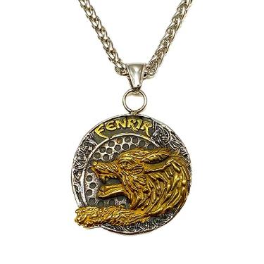 Imagem de FANCY-J Colar Viking Amuleto Nórdico Colar Pingente Jóias Celtas Pagãs Presente Viking Joias para Mulheres Homens, Prata esterlina, aço inoxidável