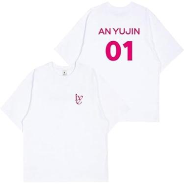 Imagem de Camiseta IVE 1st Anniversary Wonyoung Yujin Gaeul Liz Rei Leeseo Camiseta de algodão K-pop Merch para fãs, Anyujin branco, M