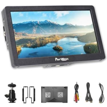 Imagem de Portkeys Câmera HD7H 1000nit DSLR Field Monitor de 7 polegadas 1280x720 IPS Suporte 4K30p Entrada HDMI com teclas de atalho superiores e para-sol
