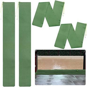 Imagem de 4 peças de sacos de areia longos de 1,8 m × 15,2 cm para inundações - Tubo de saco de areia com proteção contra inundação de lona espessa com elástico, tubo reutilizável de saco de areia para controle