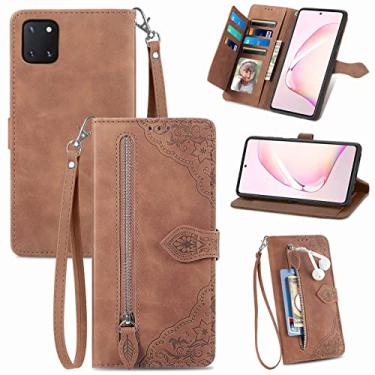 Imagem de Furiet Capa carteira compatível com Samsung Galaxy Note 10 Lite e alça de pulso de couro com suporte para cartão com suporte acessórios para celular carteira carteira de identificação de crédito para