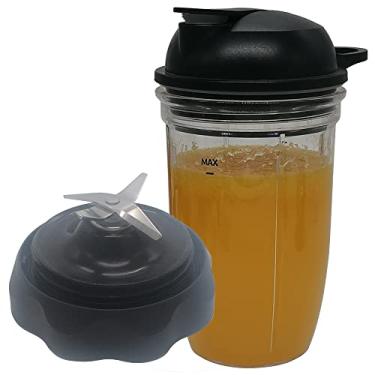Imagem de Lâmina extratora de torção fácil com copo de 510 g e tampa para combinação de liquidificador NutriBullet (NBF10500/ NBF70500/ZNBF30400Z/ZNBF30500Z/NBF50400) (1, copo de 510 g com lâmina extratora de