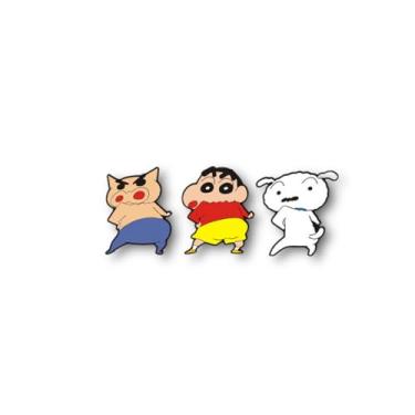 Imagem de Crayon Shin-chan Adesivo de carro Crayon shin chan acessórios para carro caryon shin chan Merch Crayon shin chan Figura Crayon Shin-chan Decor (3 mosqueteiros)