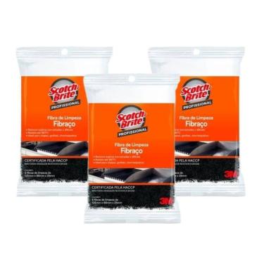 Imagem de Fibraço esponja limpa chapa e grelha 3m 15 unidades
