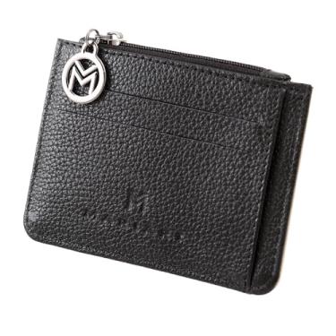 Imagem de Carteira de Couro Bovino Legítimo Feminina Cartões Cnh Mariart 616 (Preta/Taupe)