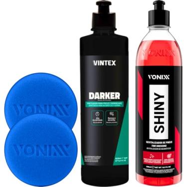 Imagem de Kit Revitalizador Pneu Pretinho Shiny 500ml Aplicador Vonixx