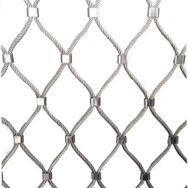 Imagem de Rede flexível de corda de aço inoxidável, rede de proteção de escada de arame de cerca, rede tecida de jardim, rede durável de cercas de veados para fazenda de jardim, malha de 10 cm, 2x9 m