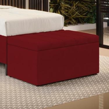 Imagem de Calçadeira Baú Navi 90 Sued Aradecor, Vermelho, 90X46X45