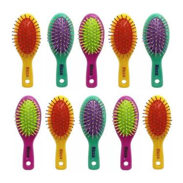 Imagem de Kit 10 Mini Escovas de Cabelo Collors Escovinha de Bolsa Viagem Cores 