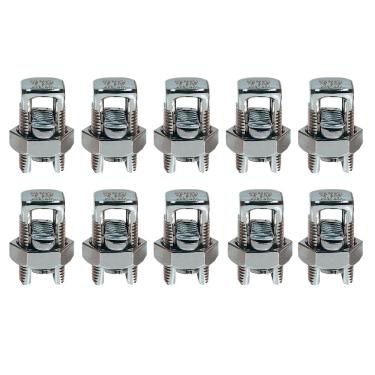 Imagem de Kit 10 Conector Parafuso Fendido Cabos Fios 10mm Split Bolt