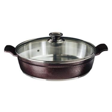 Imagem de Frigideira grande 30cm com tampa de vidro aluminio fundido Javali, Cer