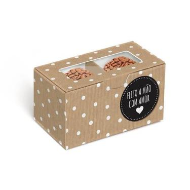 Imagem de Caixa para 2 brigadeiros 8,5x5x4,5cm Pop Kraft - 10 unidades - Cromus 