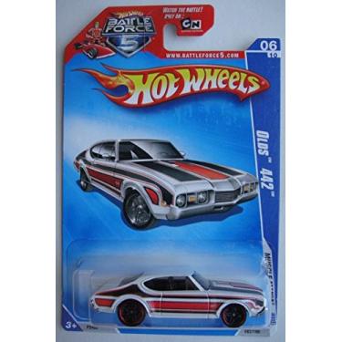 Imagem de Hot Wheels 09 MUSCLE MANIA 6/10, WHITE OLDS 442 82/190 BATTLE FORCE 5 CARD
