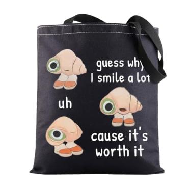 Imagem de BWWKTOP Marcel Shell Tote Bag Marcel Animation Inspired Gifts Guess Why I Smile A Lot Bolsa de ombro Marcel Merchandise, Guess Why Bl, One Size