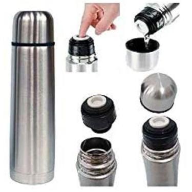 Imagem de Garrafa Térmica Aço Inox Inquebrável Quente E Frio 1 Litro - Aiker