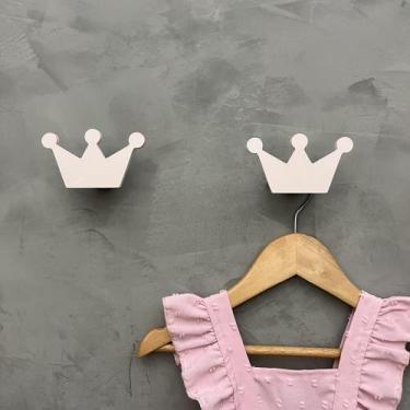 Imagem de 2 Ganchos de parede infantil menina decoração formatos rosa - Hanger D