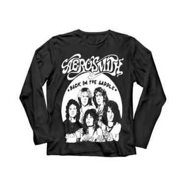 Imagem de Camiseta Manga Longa Masculina Aerosmith - Ultrav Store, Preto, GG