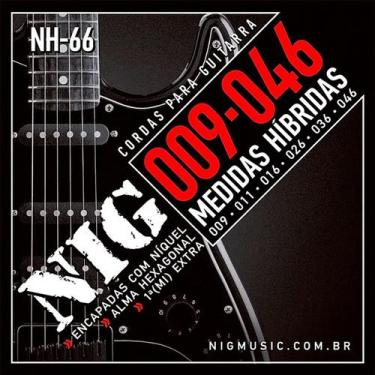 Imagem de Encordoamento Guitarra 009 / 046 Hibrida NIG Nickel Plated NH66