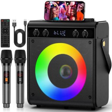 Imagem de Máquina de karaokê Ktrenv com 2 microfones sem fio Bluetooth