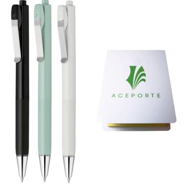 Imagem de Conjunto de canetas esferográficas ZEBRA bLen U 0,7 mm, 3 cores, notas adesivas