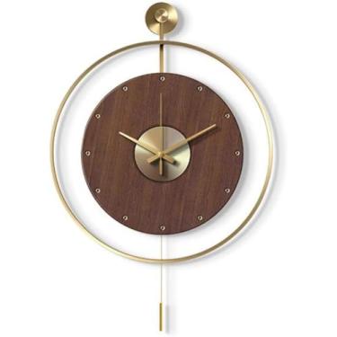 Imagem de Relógios de parede para decoração de sala de estar, grandes relógios de parede decorativos modernos com pêndulo operado por bateria para quarto, escritório, cozinha, casa, grande relógio de quartzo de
