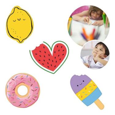 Imagem de Kit 4 Borrachas Escolar Food Trends Formas Divertidas - leo&leo