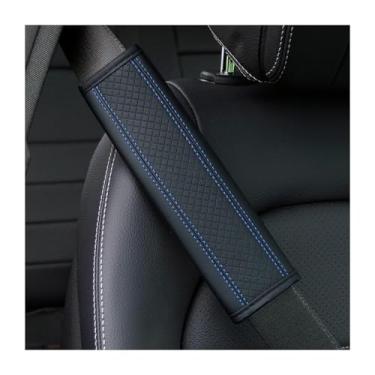 Imagem de Osilly Almofadas de cinto de segurança de carro, pacote com 2 capas de alça de ombro de couro de fibra, mais conforto ao dirigir e proteger seu pescoço, capa de alça de segurança universal para