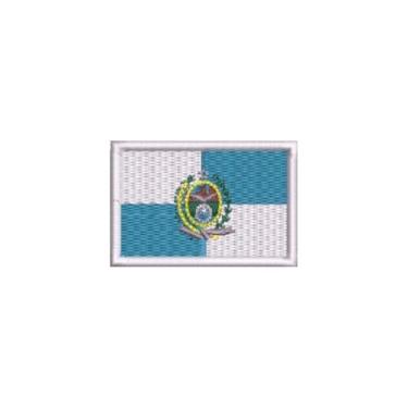 Imagem de BE0136-036 Bandeira Rio de Janeiro Patch Bordado 3,8×2,5 cm (D-Arquivo Matriz para bordar.)