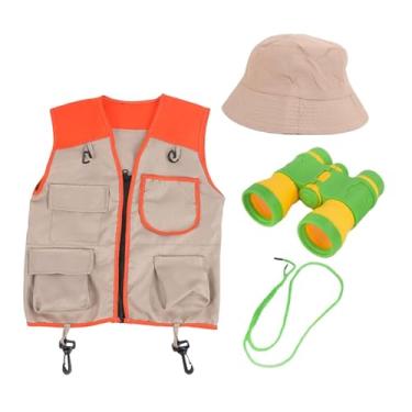Imagem de Amagogo Kit Kit Explorer Kit Outdoor Exploration Binoculars colete de carga e vestido de chapéu Finque, Colete Laranja