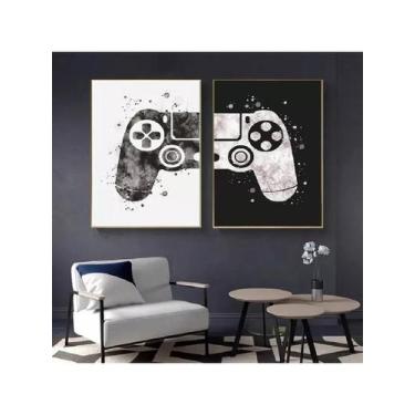 Imagem de Quadro Decorativo Gamer Controle Jogos - Pri D'cora, Preto e Branco
