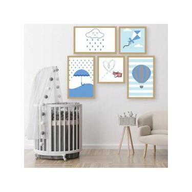 Imagem de Kit 5 Placas Quadros Decorativos Quarto Baby Infantil 70x90 - NoBrand,