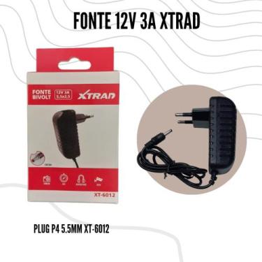 Imagem de Fonte 12v 3a plug 5.5mm p4 xtrad - Xtrad 