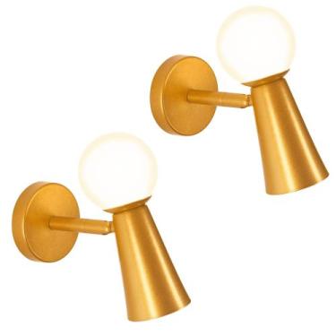 Imagem de Kit 2 Luminárias Arandela Parede Globo Articulada Dourado - Singleligh