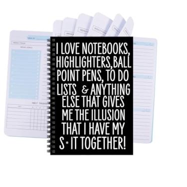 Imagem de Agenda mensal semanal 2025 com rastreador de hábitos, caderno espiral A5, diário de lista de tarefas diárias, organizador de 52 semanas com 2 páginas por semana