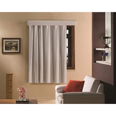 Imagem de Cortina Blackout Corta Luz Plástico PVC p/Trilho 2,00x2,50m Branco/Cinza - Cortina Cortina