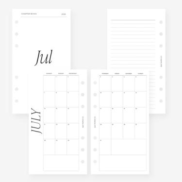 Imagem de MAY PAPER CO. Recarga de agenda mensal clássica 2025/2026, agenda mensal em duas páginas para filofax pessoal e agenda de 6 anéis LV MM 9,5 x 16,75 (clássico mensal) (início de segunda-feira, meses