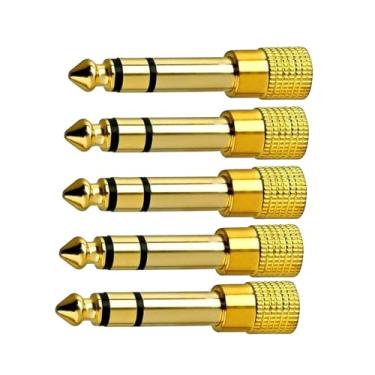 Imagem de MOOKEENONE Plugue macho TRS estéreo de 6,35 mm de 6,35 mm para conector fêmea de 3,5 mm para mixer, amplificador, subwoofer