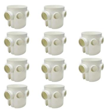 Imagem de Kit 10 - Caixa Sifonada Sem Grelha Quadrada Tigre 150x150x50