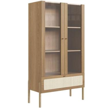 Imagem de Cristaleira Para Sala de Jantar 2 Portas Pés Madeira Moss A03 Hanover 