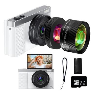 Imagem de Câmera digital TZZPL 4K 64MP para fotografia e vlogging