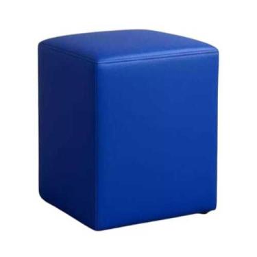 Imagem de Puff Banqueta Quadrado Decorativo Reforçado Courino 35x35(Azul Royal)