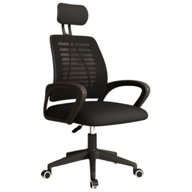 Imagem de Cadeira de escritório, cadeira de escritório, mesa ergonômica, encosto alto para jogos com encostos de cabeça ajustáveis, suporte lombar malha respirável para casa (preto)